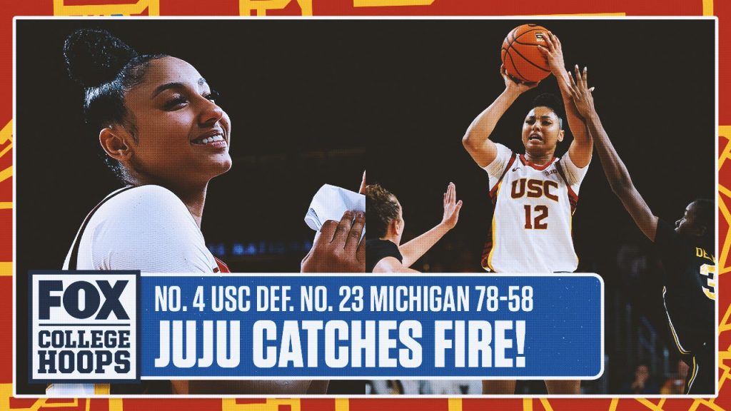 Juju Watkins kehilangan 31 poin dalam kemenangan 78-58 No. 4 USC vs. 23 Michigan | CBB di FOX