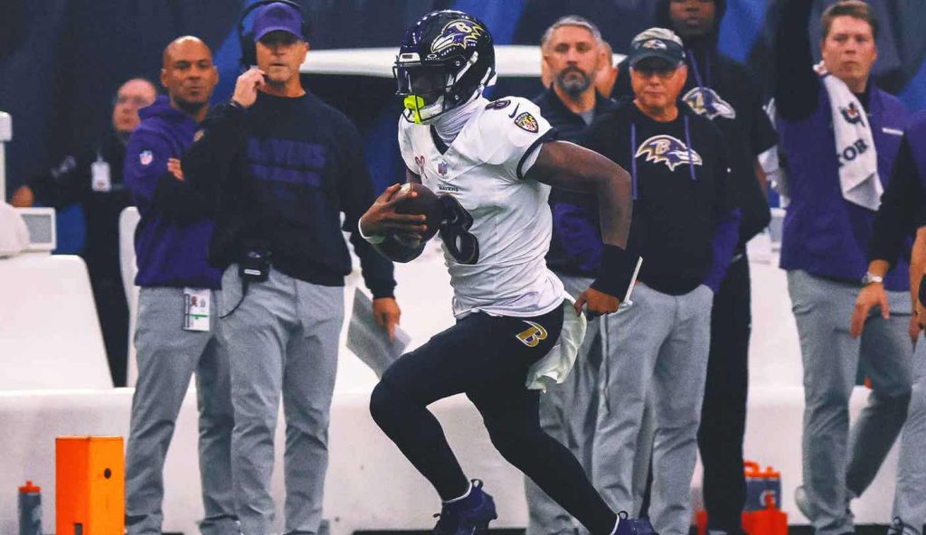 Lamar Jackson melewati Michael Vick untuk yard bergegas QB terbanyak dalam sejarah NFL