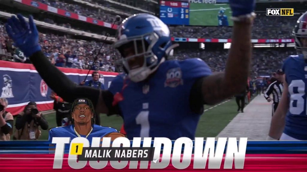 Penerimaan touchdown 31 yard Malik Nabers memberi Giants keunggulan 7-3 atas Colts