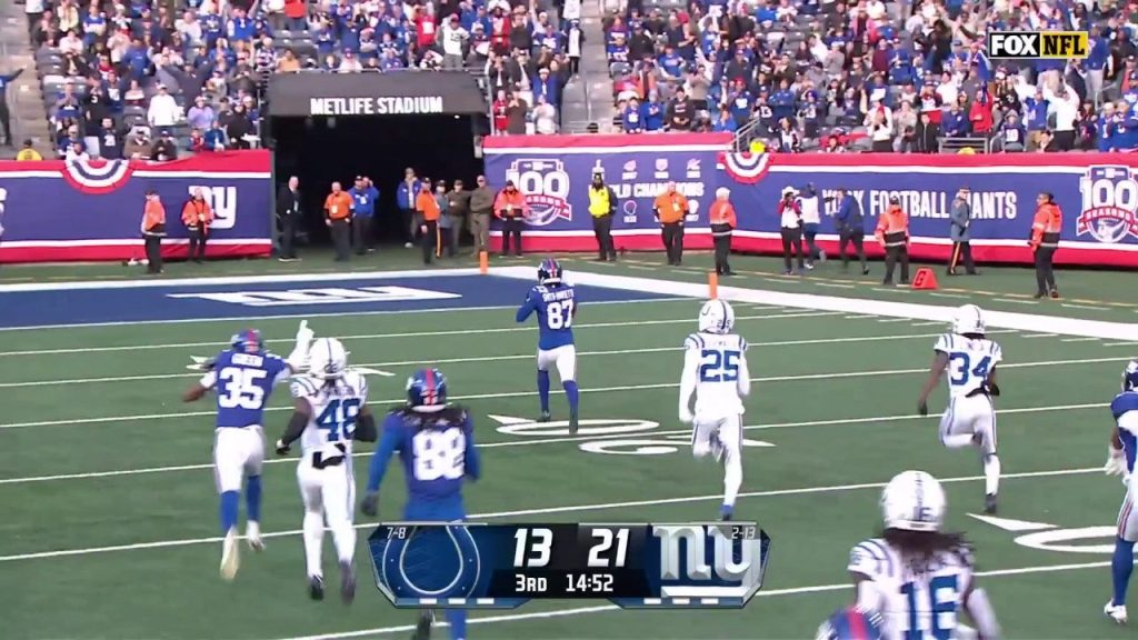 Tendangan kickoff 100 yard Ihmir Smith-Marsette memperluas keunggulan Giants atas Colts