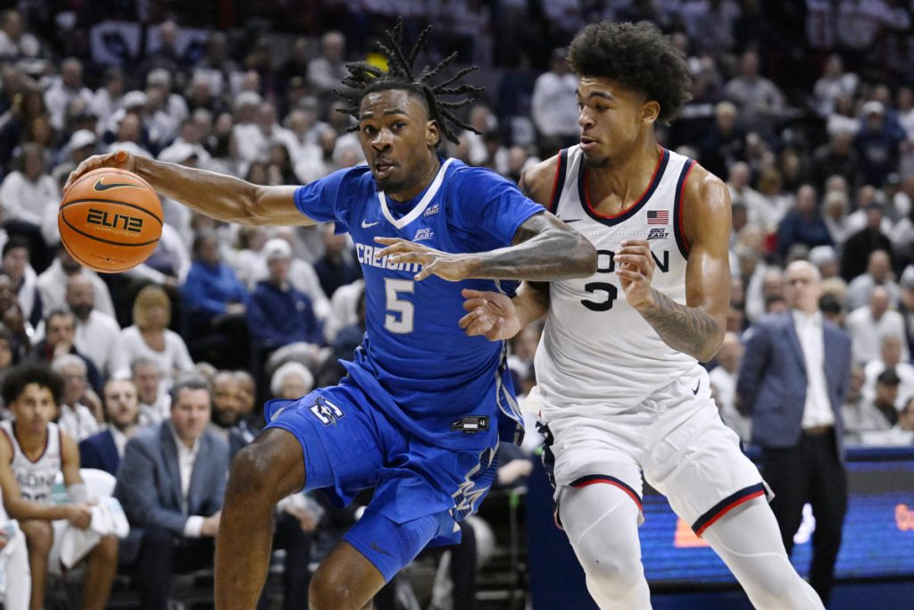 Creighton mencegah comeback UConn untuk mengejutkan Huskies No. 14 di kandang dengan kemenangan 68-63