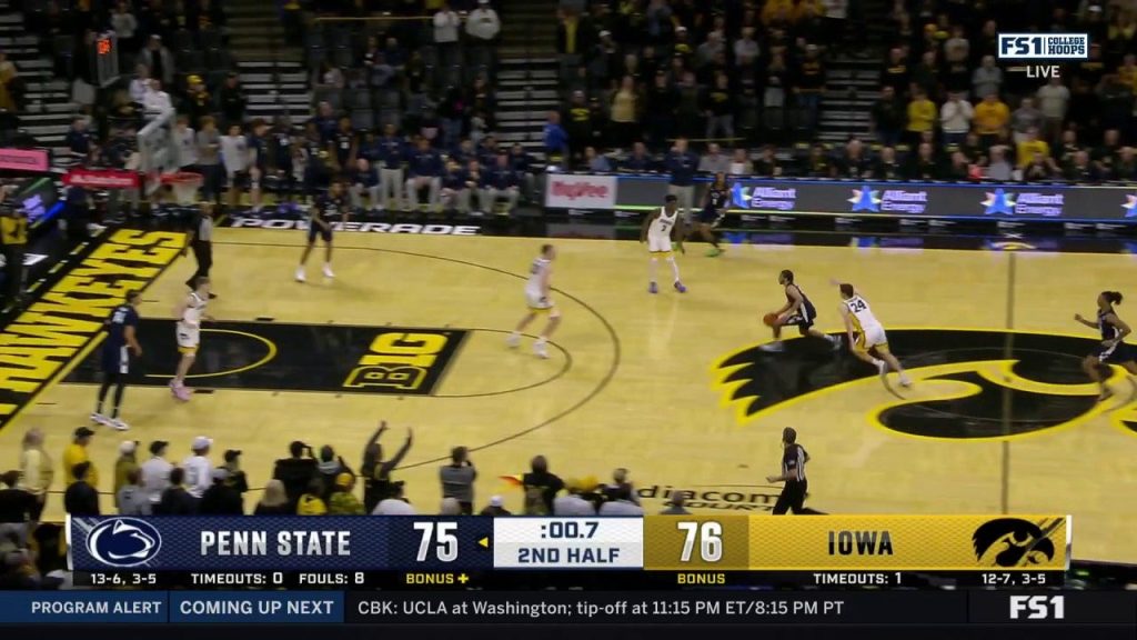 Iowa mencegah Penn State dari mendapatkan tembakan saat waktu berakhir untuk bertahan untuk menang 76-75