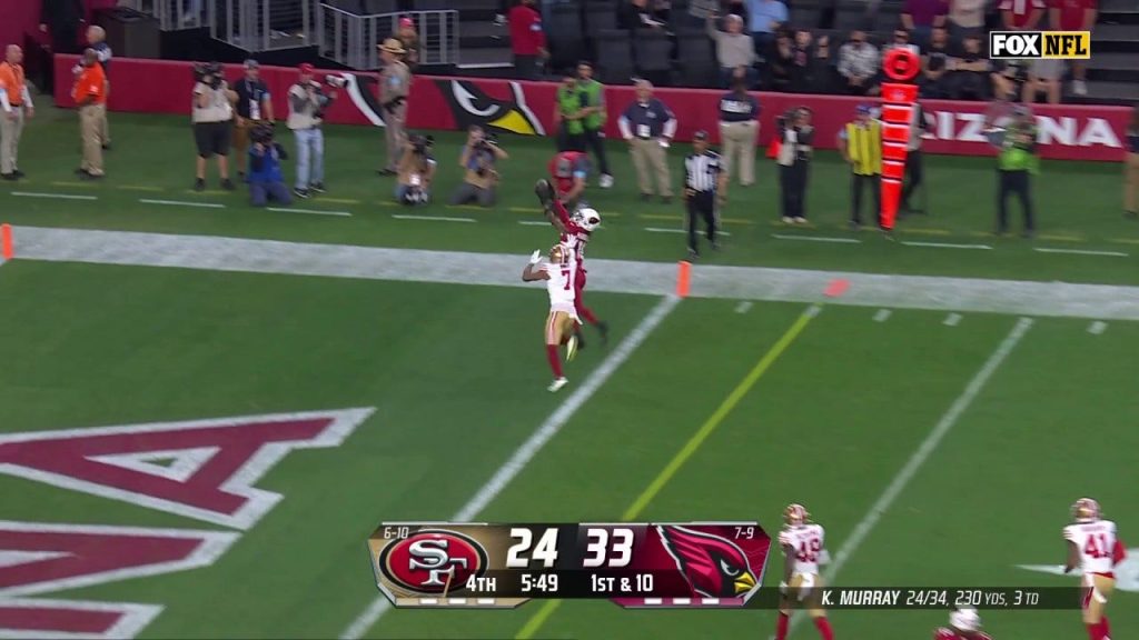 Kyler Murray memukul Marvin Harrison Jr. dengan umpan td 12 yard, memperluas keunggulan Cardinals atas 49ers | Sorotan NFL