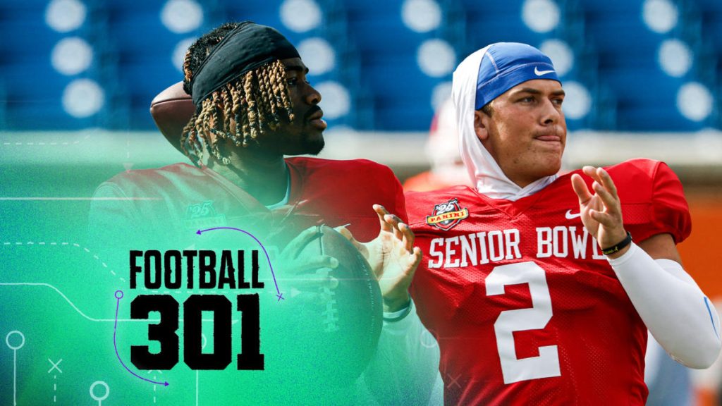 Reaksi Bowl Senior dengan Dane Brugler: Jalen Milroe dan Jaxson Dart Disced + Dark Horse QBS | Sepak bola 301