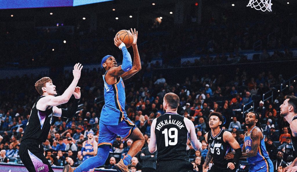 Shai Gilgeous-Alexander mencetak skor tertinggi dalam kariernya, 54 dalam kemenangan Thunder 123-114 atas Jazz