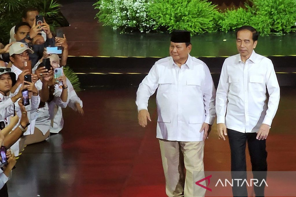 Prabowo berterima kasih kepada pendahulunya Jokowi atas layanannya, kepemimpinannya