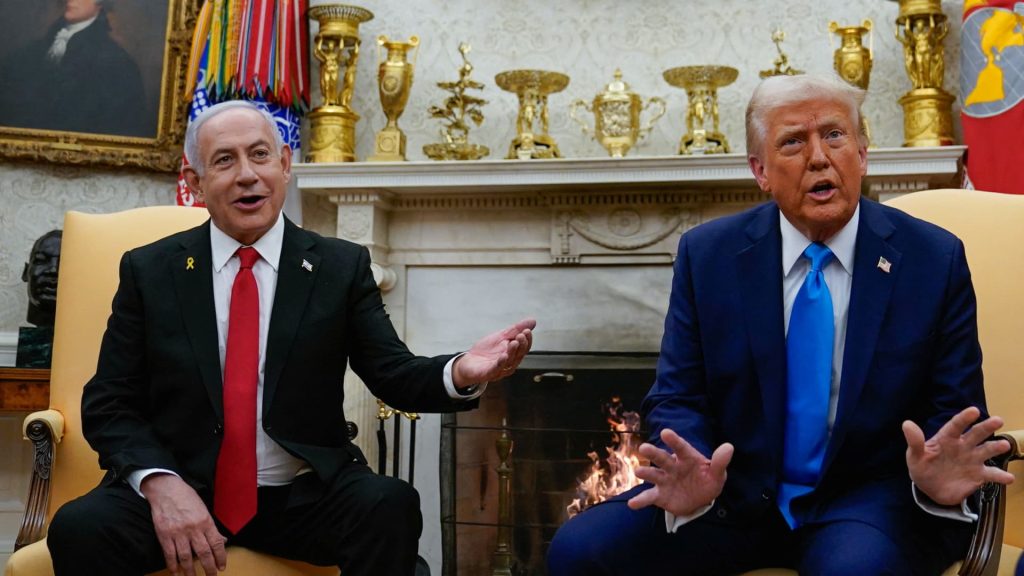 Trump dan Netanyahu di konferensi pers Gedung Putih